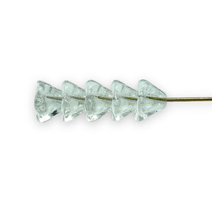 Czech glass bellflower flower beads 30pc clear crystal 8x6mm