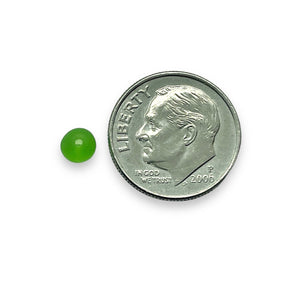 Czech glass round druk beads 100pc translucent frosted green 5mm