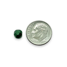 Load image into Gallery viewer, Czech glass faceted round beads 25pc winter green pearl 6mm
