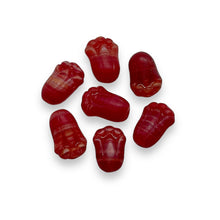 Load image into Gallery viewer, Czech glass tulip flower bud beads 25pc matte red 10x7mm

