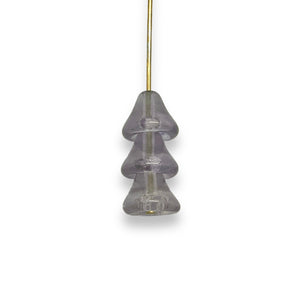 Czech glass bell shaped beads caps 25pc purple 9x8mm