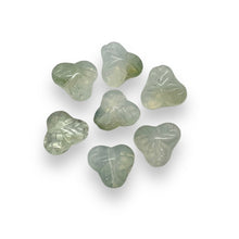 Load image into Gallery viewer, Czech glass berry leaf beads 23pc crystal opaline white 9mm
