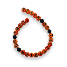 Load image into Gallery viewer, Czech glass Halloween &quot;TRICK OR TREAT&quot; word letter beads 2 sets
