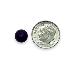 Czech glass round druk beads 20pc etched purple 8mm