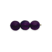 Load image into Gallery viewer, Czech glass round druk beads 20pc etched purple 8mm
