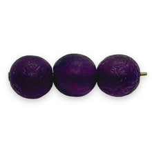 Load image into Gallery viewer, Czech glass round druk beads 20pc etched purple 8mm
