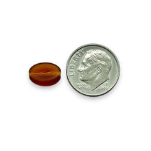 Load image into Gallery viewer, Czech glass espresso coffee bean beads 20pc translucent brown matte 11x8mm
