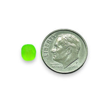 Load image into Gallery viewer, Czech glass faceted round beads 25pc matte neon green UV 6mm
