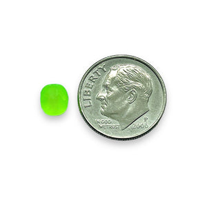 Czech glass faceted round beads 25pc matte neon green UV 6mm