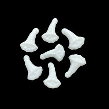 Load image into Gallery viewer, Czech glass calla lily flower drop beads 12pc white 14x10mm

