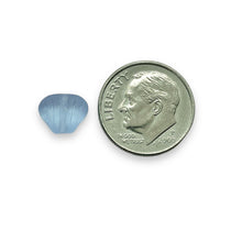 Load image into Gallery viewer, Czech glass scallop clam seashell beads 24pc frosted blue AB 8x7mm
