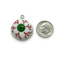 Load image into Gallery viewer, Halloween bloodshot eyeball charms acrylic 8pc 27x23mm
