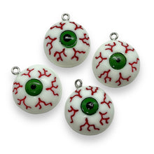 Load image into Gallery viewer, Halloween bloodshot eyeball charms acrylic 8pc 27x23mm
