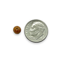 Load image into Gallery viewer, Czech glass round druk beads 52pc caramel luster picasso 6mm

