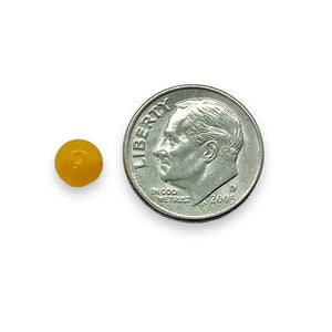 Czech glass round druk beads 50pc marigold yellow 6mm