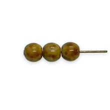 Load image into Gallery viewer, Czech glass round druk beads 50pc butter pecan brown 6mm
