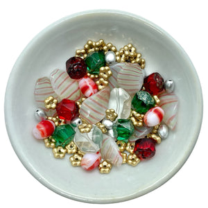 Christmas bead box Czech glass trees angels snowflakes & more 400+pcs