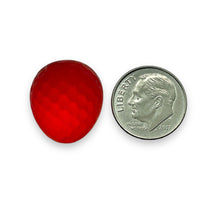 Load image into Gallery viewer, Vintage W. German Glass red strawberry stone Cabochon 4pc 19x17mm
