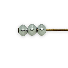 Load image into Gallery viewer, Czech glass Lucerna bicone beads 100pc matte silver 4mm
