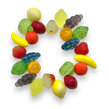 Load image into Gallery viewer, Czech glass fruit salad beads 24pc with oranges, lemons apples, bananas &amp; more #5
