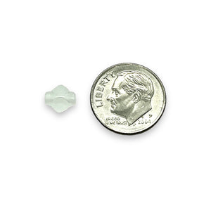 Czech glass diamond rhombus beads 50pc frosted crystal 7x6mm