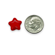 Load image into Gallery viewer, Czech Glass Patriotic Star Beads 24pc red white blue 12mm July 4th #2
