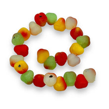 Load image into Gallery viewer, Czech glass pear fruit salad beads mix 24pc green red yellow &amp; white
