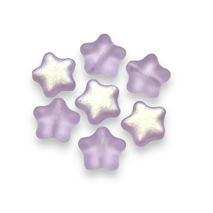 Czech glass star beads 20pc matte alexandrite purple AB 12mm