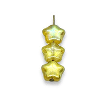 Load image into Gallery viewer, Czech glass star beads 30pc yellow AB 8mm
