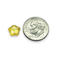 Load image into Gallery viewer, Czech glass star beads 30pc yellow AB 8mm
