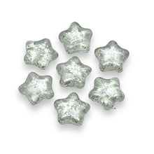 Load image into Gallery viewer, Czech glass star beads 20pc crystal silver rain 12mm

