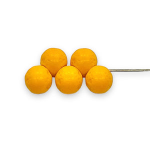Czech glass orange fruit beads 12pc opaque #1
