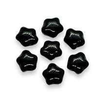 Load image into Gallery viewer, Czech glass tiny star beads 50pc jet black 6mm
