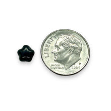 Load image into Gallery viewer, Czech glass tiny star beads 50pc jet black 6mm
