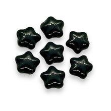 Load image into Gallery viewer, Czech glass star beads 30pc jet black 8mm
