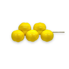 Load image into Gallery viewer, Czech glass apple fruit beads 10pc opaque yellow 12mm

