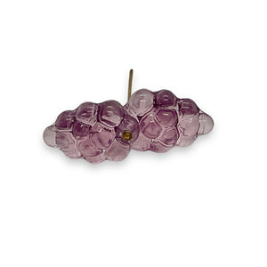 Czech glass grape fruit beads 12pc purple 16x11mm