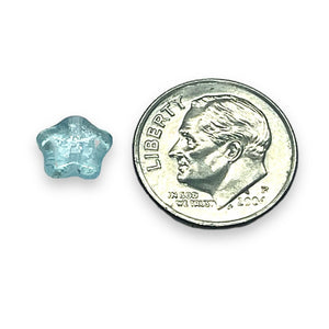 Czech glass star beads 30pc blue silver rain 8mm