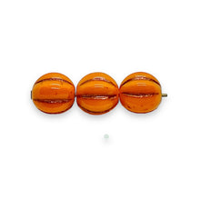 Load image into Gallery viewer, Czech glass melon beads 25pcs pumpkin orange bronze 8mm
