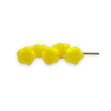 Load image into Gallery viewer, Czech glass button flower beads 25pc yellow 8mm
