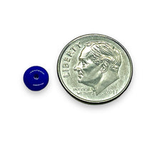Load image into Gallery viewer, Czech glass smooth rondelle disk beads 50pc dark blue 6x2mm
