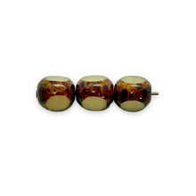 Load image into Gallery viewer, Czech glass 3 cut German style beads 50pc beige picasso 8mm
