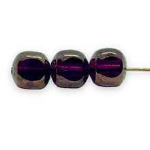 Load image into Gallery viewer, Czech glass German style 3 cut round beads 20pc purple bronze 10mm
