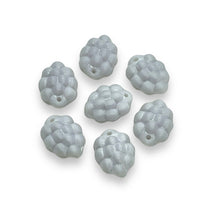 Load image into Gallery viewer, Czech glass berry fruit beads 12pc light gray 14x10mm
