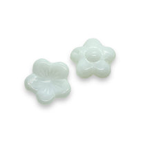 Load image into Gallery viewer, Czech glass XL button flower beads white 12pc 16mm
