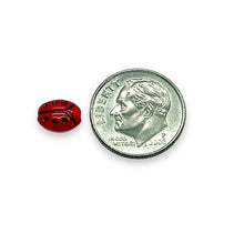 Load image into Gallery viewer, Czech glass XS ladybug beads 25pc red black 8x7mm
