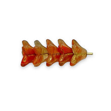 Load image into Gallery viewer, Czech glass bellflower beads 25pc etched orange gold 8x5mm
