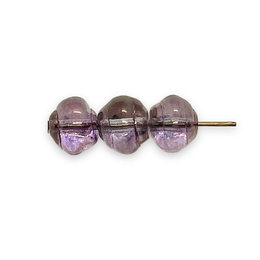 Czech glass snail seashell beads 25pc Lumi purple 8mm