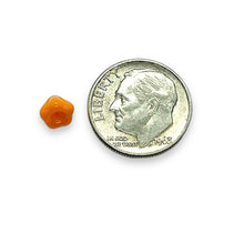 Load image into Gallery viewer, Czech glass bellflower flower beads 50pc opaque orange 6x4mm
