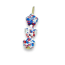 Load image into Gallery viewer, Czech glass tiny star beads 50pc patriotic white red blue splatter 6mm
